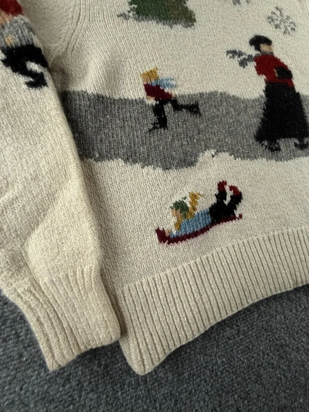 Ralph Lauren XL Hand Knit Tricote A La Main Turtleneck Sweater Graphic Winter